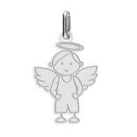 Pendentif ange garçon (Or Blanc 9K)