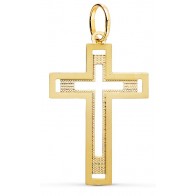 Croix facettée et mate (Or jaune)