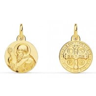 Médaille Scapulaire Saint-Benoit en portrait (Or jaune)