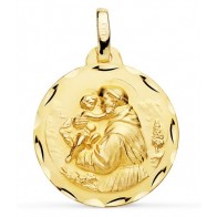 Médaille St-Antoine de Padoue ciselée (Or jaune)