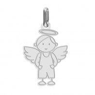 Pendentif ange garçon (Or Blanc)