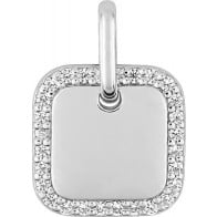 Pendentif Carré Oxydes (argent)