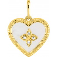 Pendentif Coeur en Nacre Oxydes (Plaqué Or)