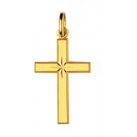 Pendentif Croix Ciselée (Plaqué Or)