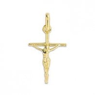Croix et Christ Fil Rond (Or Jaune)