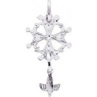 Pendentif Croix Huguenote (Or Blanc)