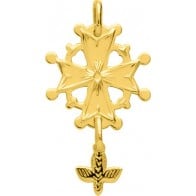 Pendentif Croix Huguenote (Plaqué Or)