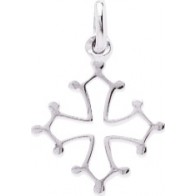 Pendentif Croix Occitane (or blanc 9 carats)