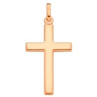 Pendentif Croix Fil Carré Plate (or jaune 9k)