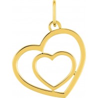 Pendentif double Coeur (Or Jaune)