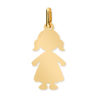 Pendentif silhouette fille (Or Jaune)