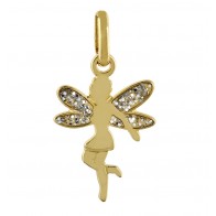 Pendentif Fée pailletée (Or Jaune)