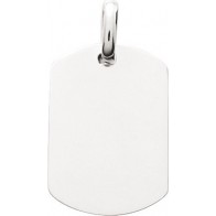 Pendentif grande plaque militaire (argent)