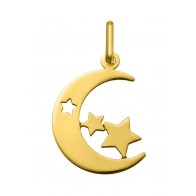 Pendentif Lune étoilée (Or jaune)