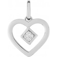 Pendentif mon Diamant en Coeur (Or Blanc)