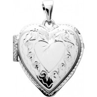 Pendentif porte-photo coeur ciselé (Argent)