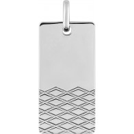Pendentif rectangle motifs croisés (argent)