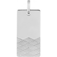 Pendentif rectangle motifs effet visuel (argent)