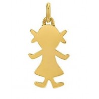 Pendentif silhouette Fille (Or Jaune)