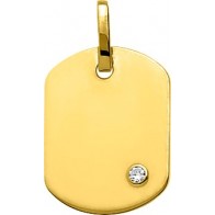 Pendentif  Tonneau Diamant clos (Or Jaune)