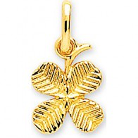 Pendentif trèfle à 4 feuilles (Plaqué or)