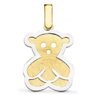 Pendentif Ourson Bicolore (Or jaune & Or Blanc)