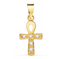 Croix Egyptienne Oxydes (Or jaune)