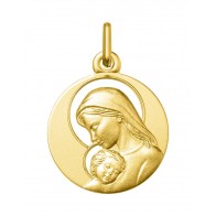 Médaille Vierge et l'Enfant auréoles ajourées (Or Jaune)
