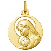 Médaille Vierge et l'Enfant auréoles ajourées (Or Jaune 9K)