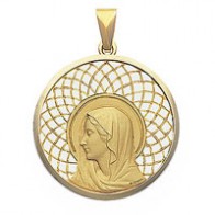 Médaille Regina délicatement ajourée (Or Jaune)
