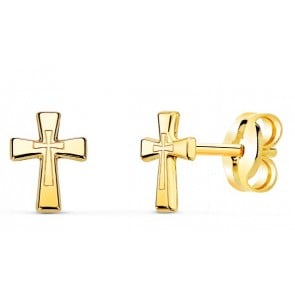 Boucles d'oreilles double Croix