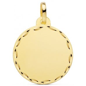 Médaille ronde bords ciselés (Or jaune)