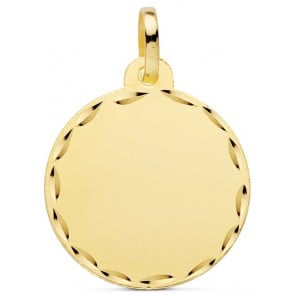 Médaille ronde bords ciselés (Or jaune)