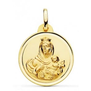 Médaille Vierge du Mont-Carmel bord poli
