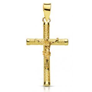 Croix Christ tube diamantée