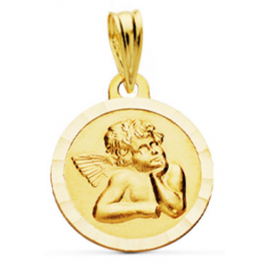 Médaille Ange bords facettés (Or Jaune 9K)