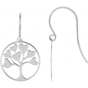 Boucles d'oreilles Arbre de Vie en coeurs