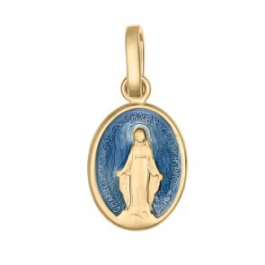 Médaille Miraculeuse bleue (Or Jaune)