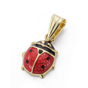 Pendentif Coccinelle email Rouge