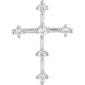 Croix 6 Diamants (Or Blanc)