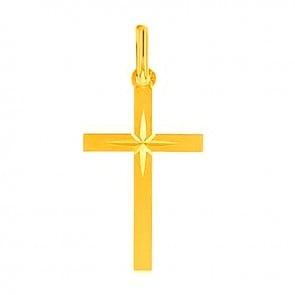 Croix Augis étoile lapidée (Or Jaune)