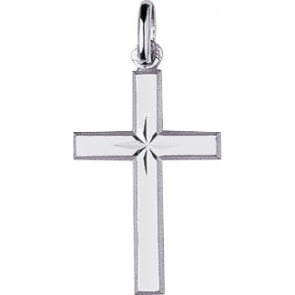 Croix étoilée lapidée (Or Blanc)
