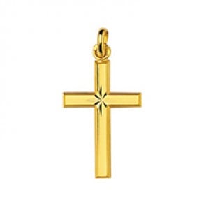 Croix étoilée lapidée (Or Jaune)