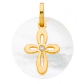 Médaille Nacre Croix et Diamant (Or Jaune)