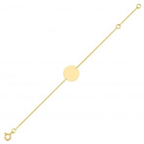 Gourmette bébé plaque ronde (Or jaune 9k)