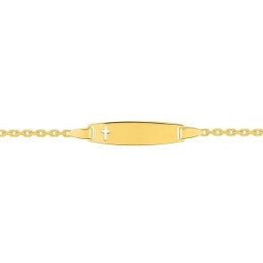 Gourmette bébé Croix évidée (Or jaune 9k)