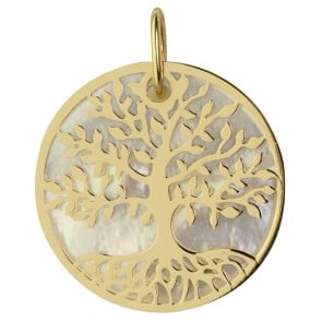 Médaille Arbre de Vie nacrée (Or jaune 9K)