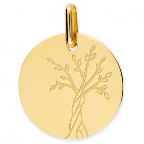Médaille Arbre de Vie polie (or jaune)