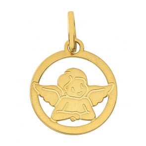 Médaille Ange Ajouré Or jaune 9K