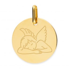 Médaille Ange assoupi (Or Jaune 9K)